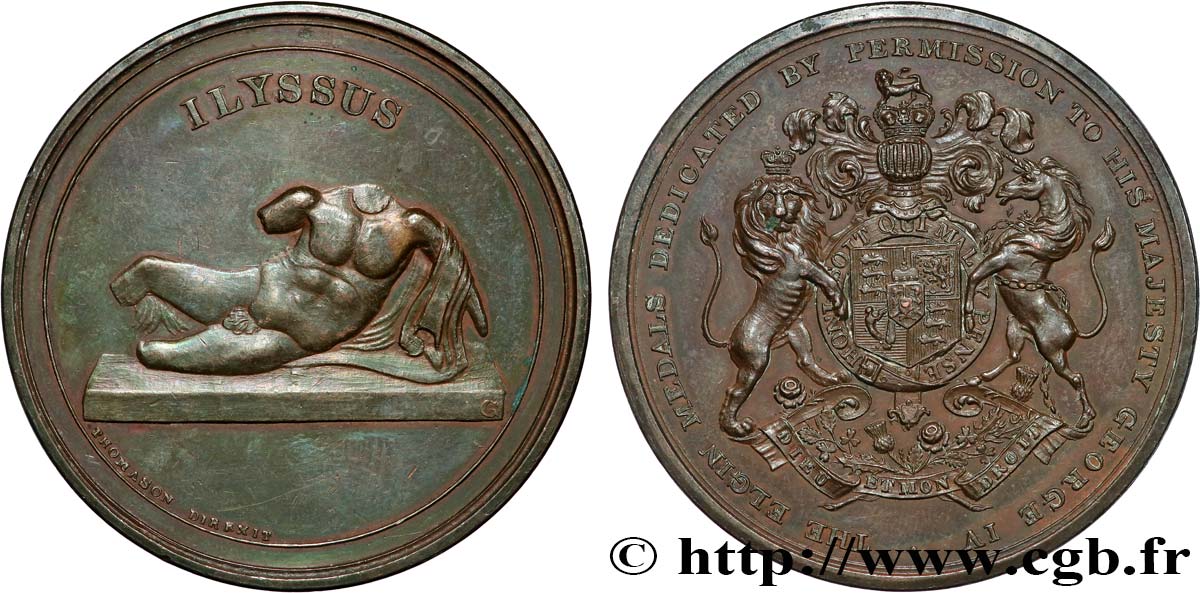 GREAT BRITAIN - GEORGE IV Médaille, Ilyssus, Elgin medals XF