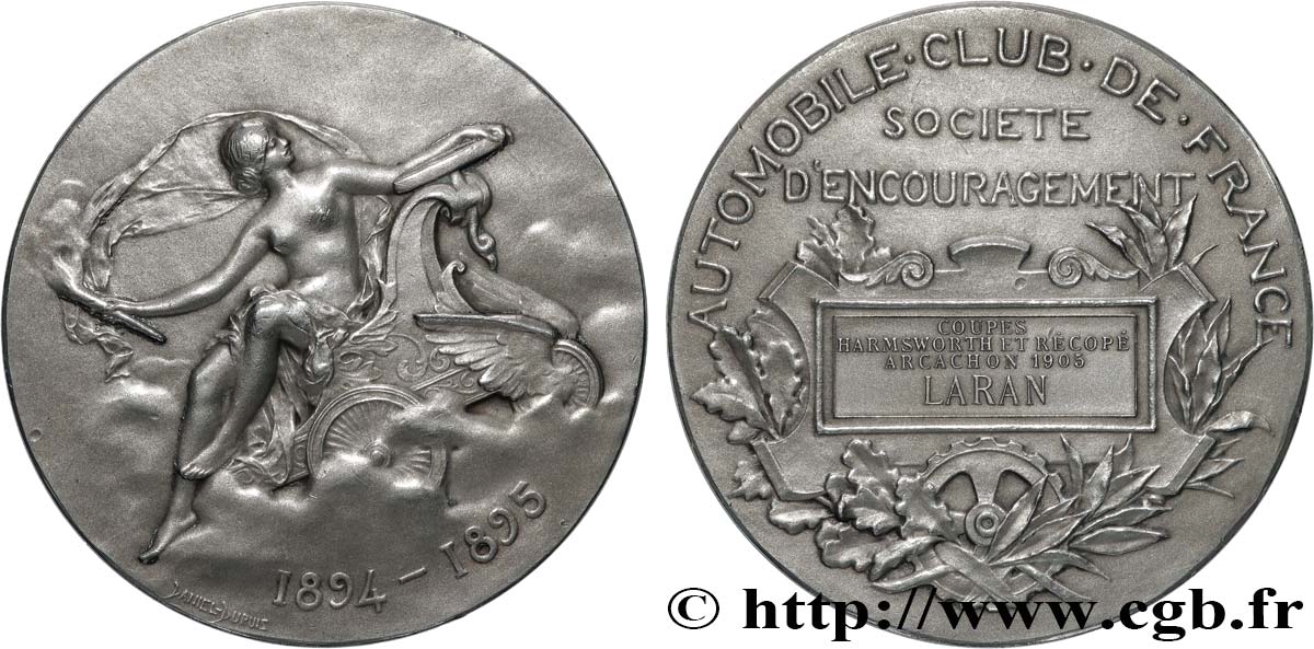III REPUBLIC Médaille, Automobile Club de France, Coupes Harmsworth et Récopé AU