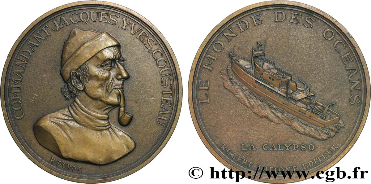 PERSONNAGES CELEBRES Médaille, Commandant Cousteau, la Calypso fVZ