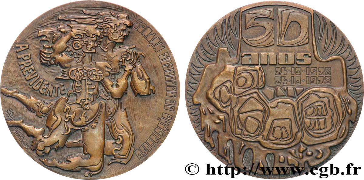 INSURANCES Médaille, A Previdente, 50e anniversaire de la Mutuelle AU