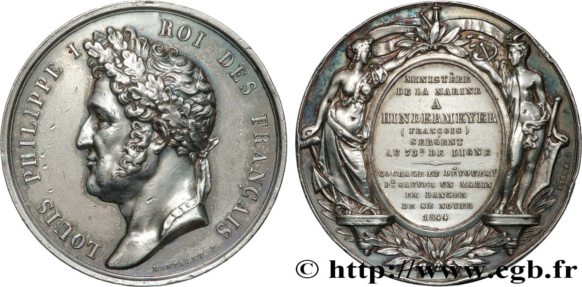 LOUIS-PHILIPPE Ier Décoration, Courage et dévouement, Ministère de la marine TTB