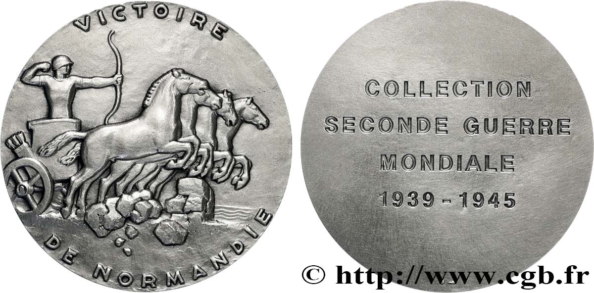 CINQUIÈME RÉPUBLIQUE Médaille, Collection seconde guerre mondiale, Victoire de Normandie SUP