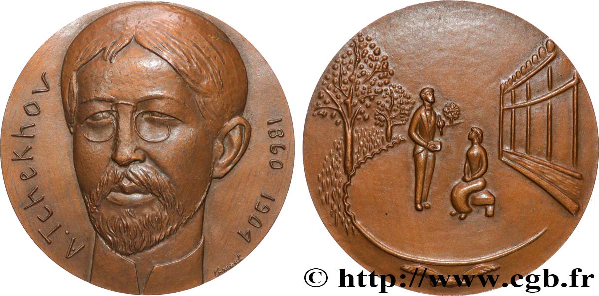 LITERATURE : WRITERS - POETS Médaille, Anton Tchekhov AU