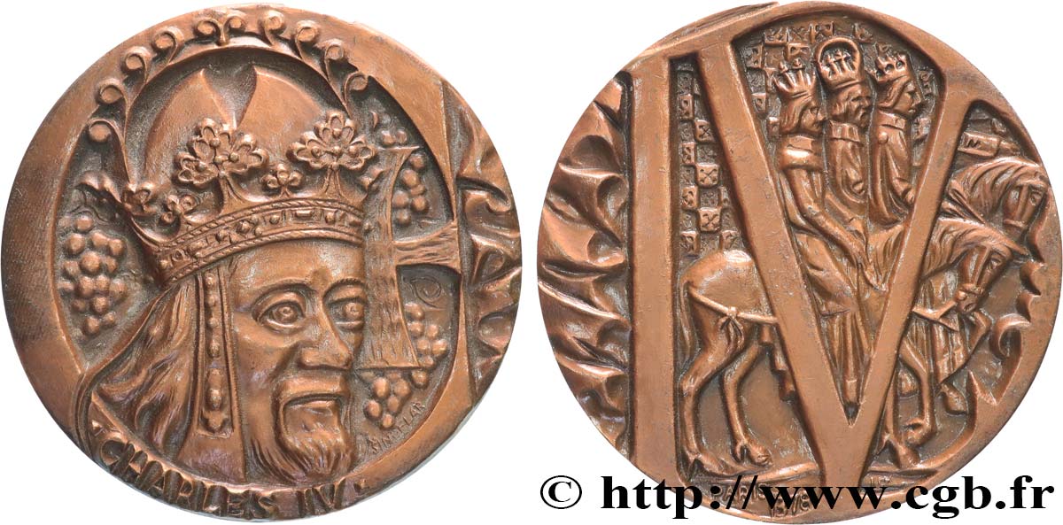 V REPUBLIC Médaille, Charles IV AU