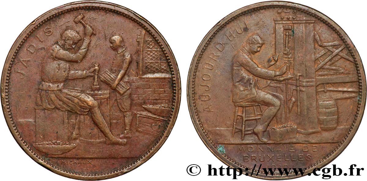 BELGIQUE - ROYAUME DE BELGIQUE - ALBERT Ier Souvenir de la Monnaie de Bruxelles TB+