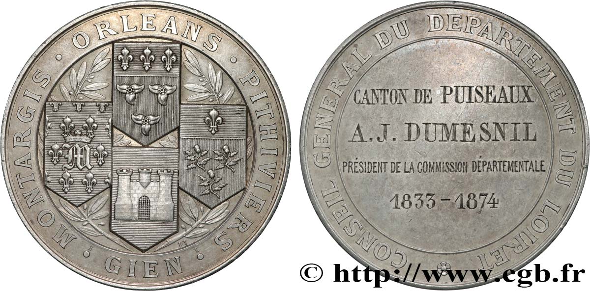 III REPUBLIC Médaille de récompense, Conseil général du département AU