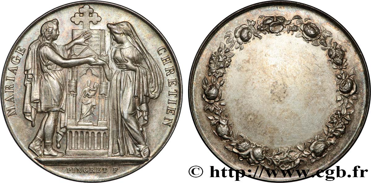 AMOUR ET MARIAGE Médaille, Mariage chrétien TTB+