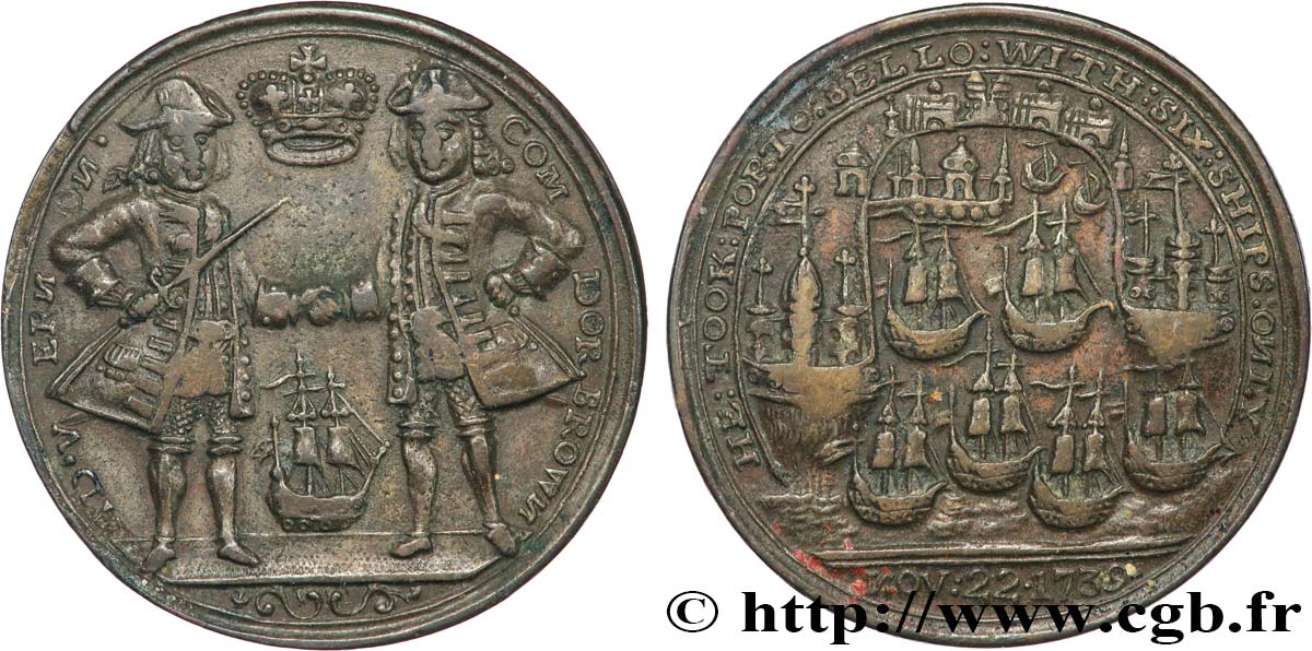 UNITED KINGDOM Médaille, Prise de Porto Bello par l’Amiral Vernon XF