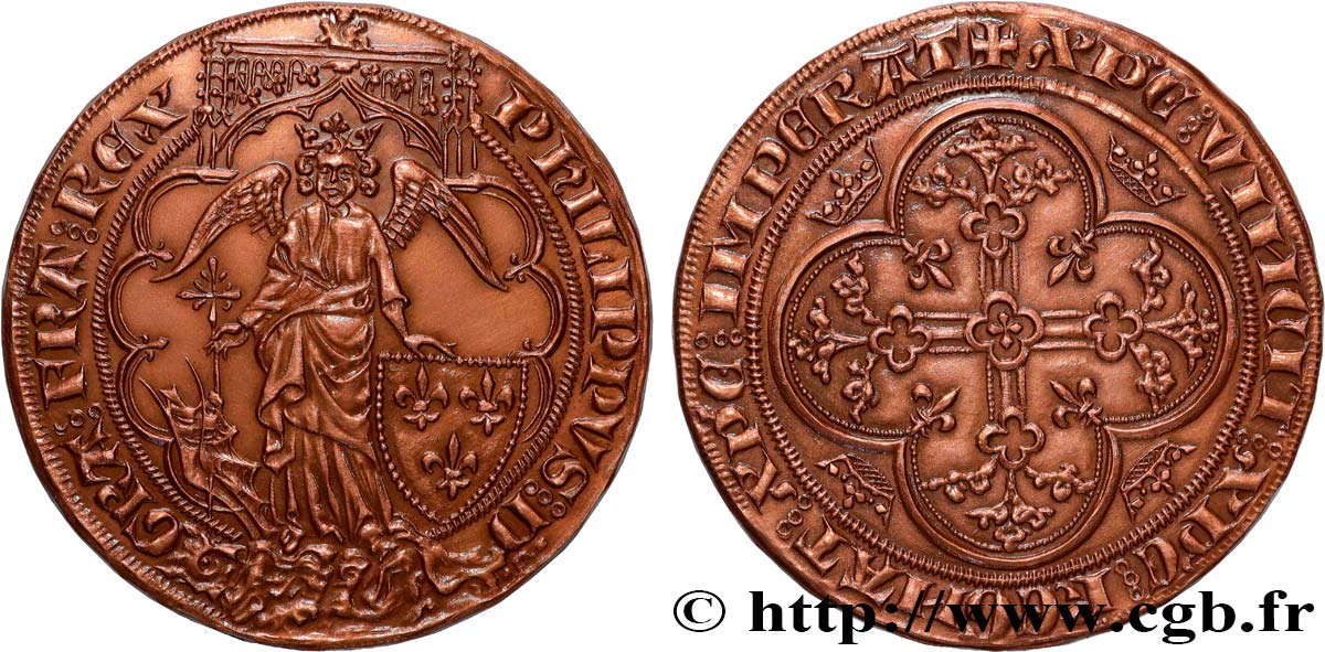 PHILIPP VI OF VALOIS Médaille, reproduction d’un Ange d or, n°150 VZ