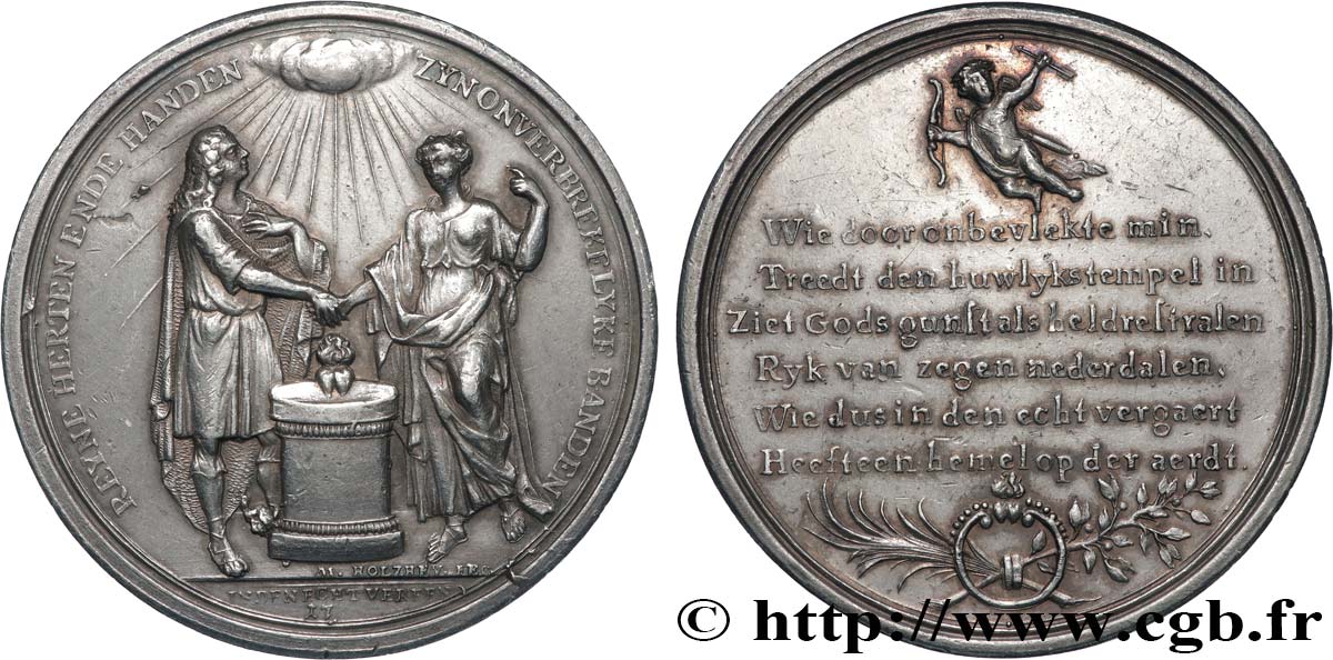 NETHERLANDS - UNITED PROVINCES - HOLLAND Médaille de mariage XF