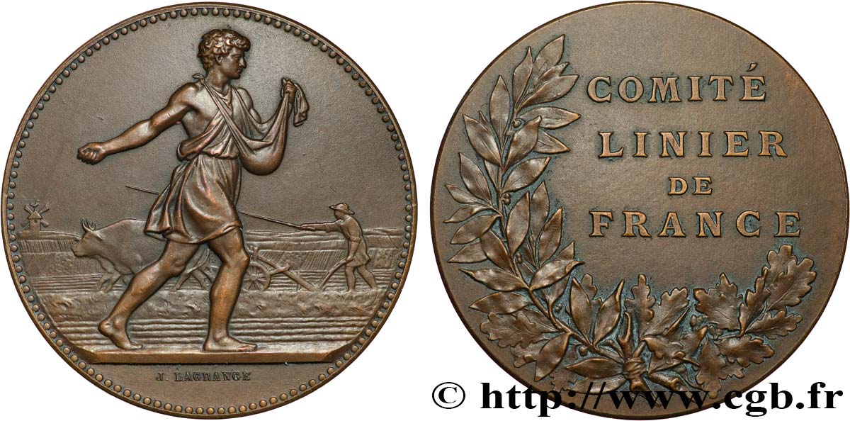 ENTREPRISES, INDUSTRIES ET COMMERCES DIVERS Médaille, Comité linier de France TTB+