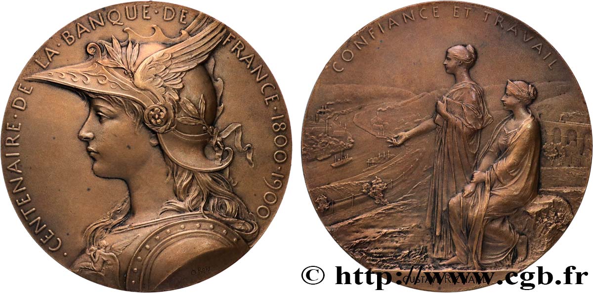 BANQUE DE FRANCE Médaille, centenaire de la Banque de France TTB+