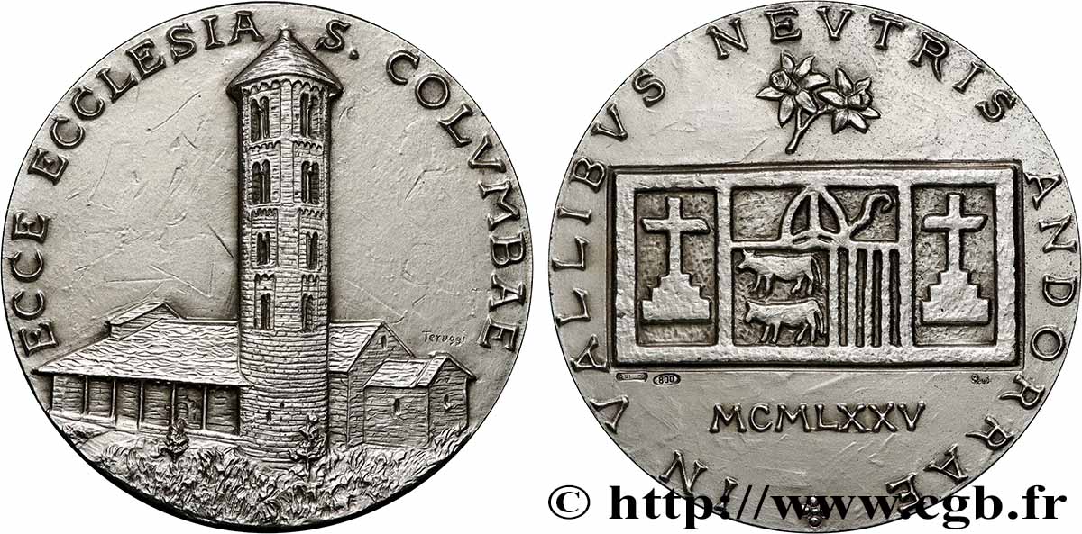 ANDORRE (PRINCIPAUTÉ) Médaille, Sainte-Colombe SUP