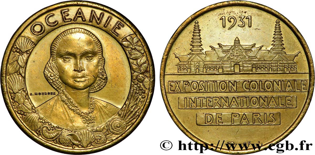 TROISIÈME RÉPUBLIQUE Médaille, Exposition Coloniale Internationale - Océanie TTB