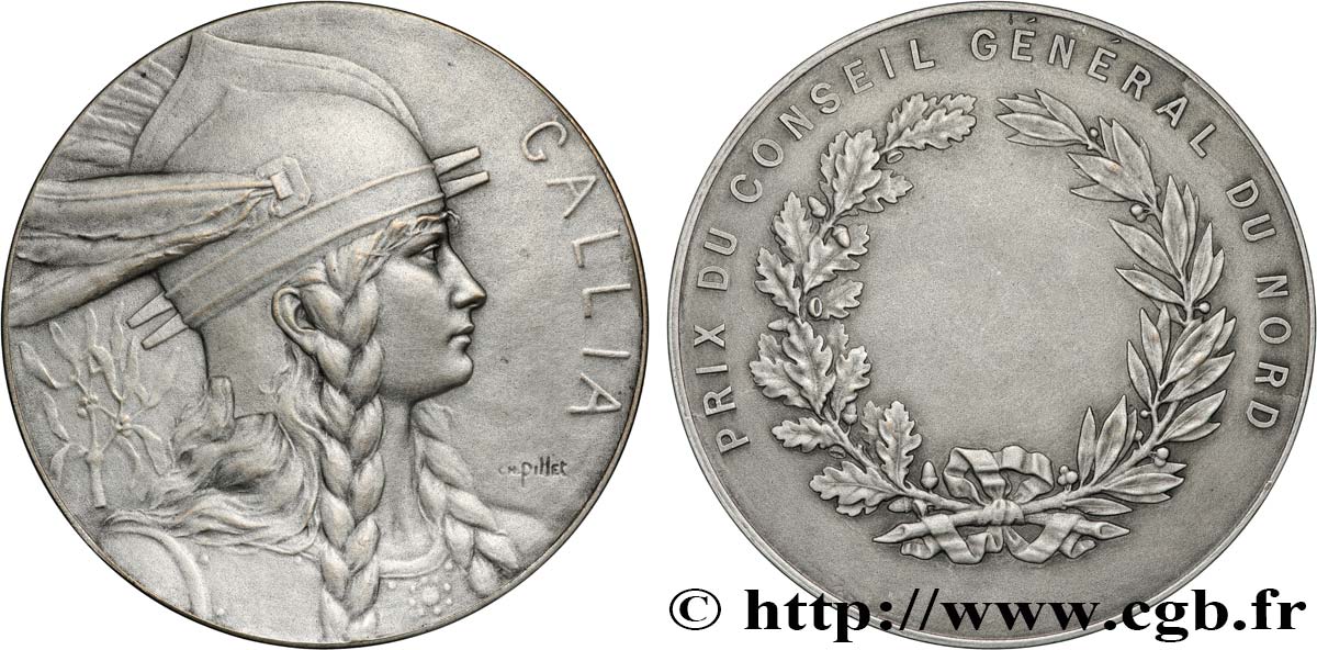 TROISIÈME RÉPUBLIQUE Médaille GALLIA de récompense TTB+