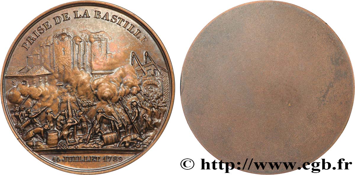 CINQUIÈME RÉPUBLIQUE Médaille, Prise de la Bastille, tirage uniface, refrappe SUP