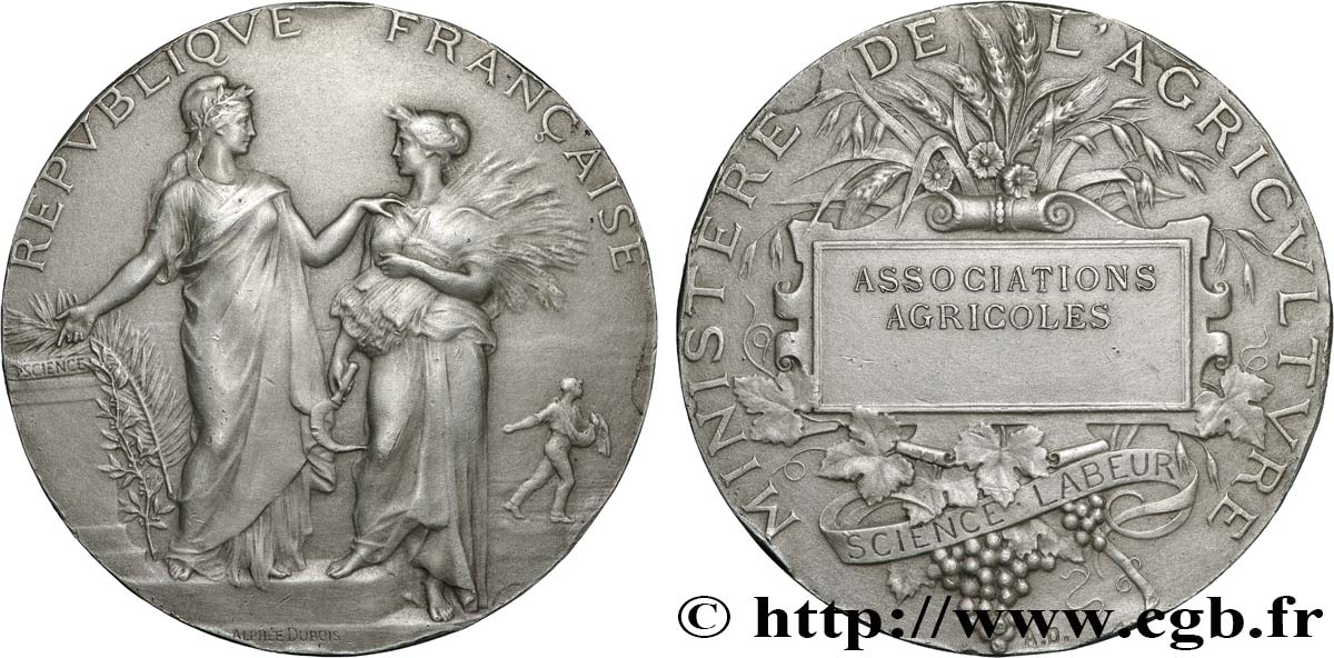 TROISIÈME RÉPUBLIQUE Médaille, Associations agricoles TTB+