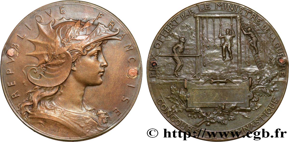 TROISIÈME RÉPUBLIQUE Médaille de récompense, gymnastique TTB