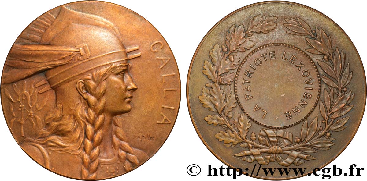 TROISIÈME RÉPUBLIQUE Médaille GALLIA, La Patriote lexovienne TTB+