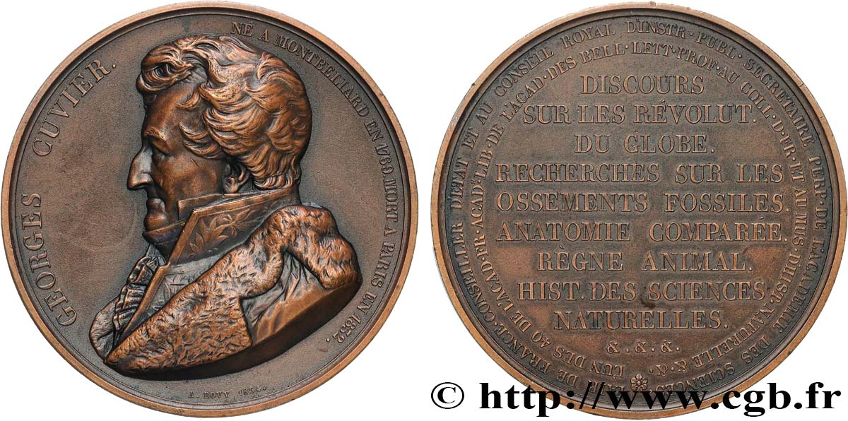 LOUIS-PHILIPPE I Médaille, Georges Cuvier, sa vie et ses oeuvres AU