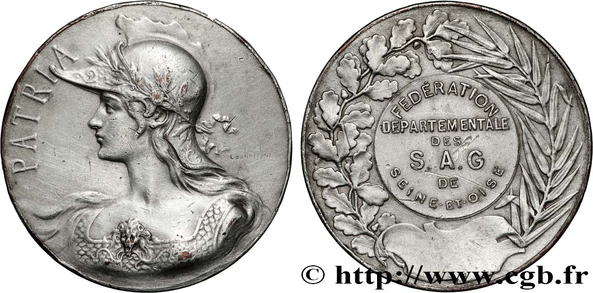 PRIX ET RÉCOMPENSES Médaille, PATRIA, Fédération départementale des S. A. G. de Seine et Oise TTB