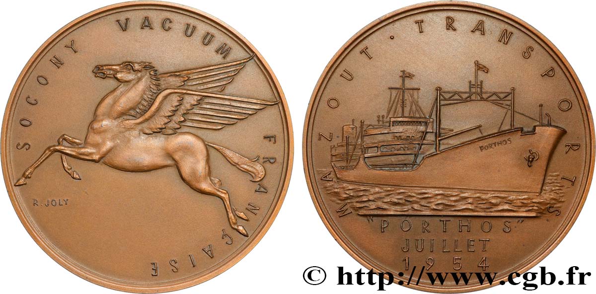 MER ET MARINE : PAQUEBOTS, NAVIRES, BATEAUX Médaille, Socony vacuum, Porthos SUP