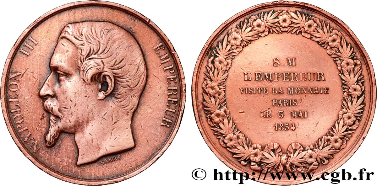 SECOND EMPIRE Médaille, Visite de la Monnaie de Paris TB+