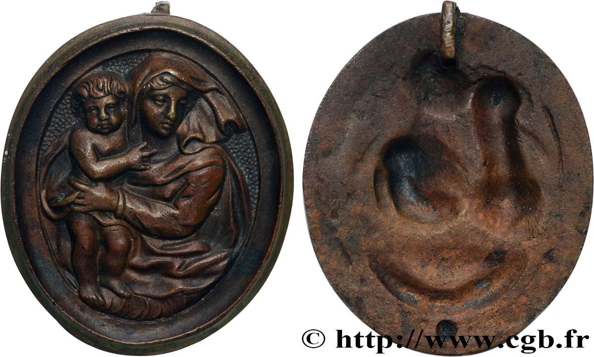 MÉDAILLES RELIGIEUSES Médaille, Vierge à l’enfant TTB