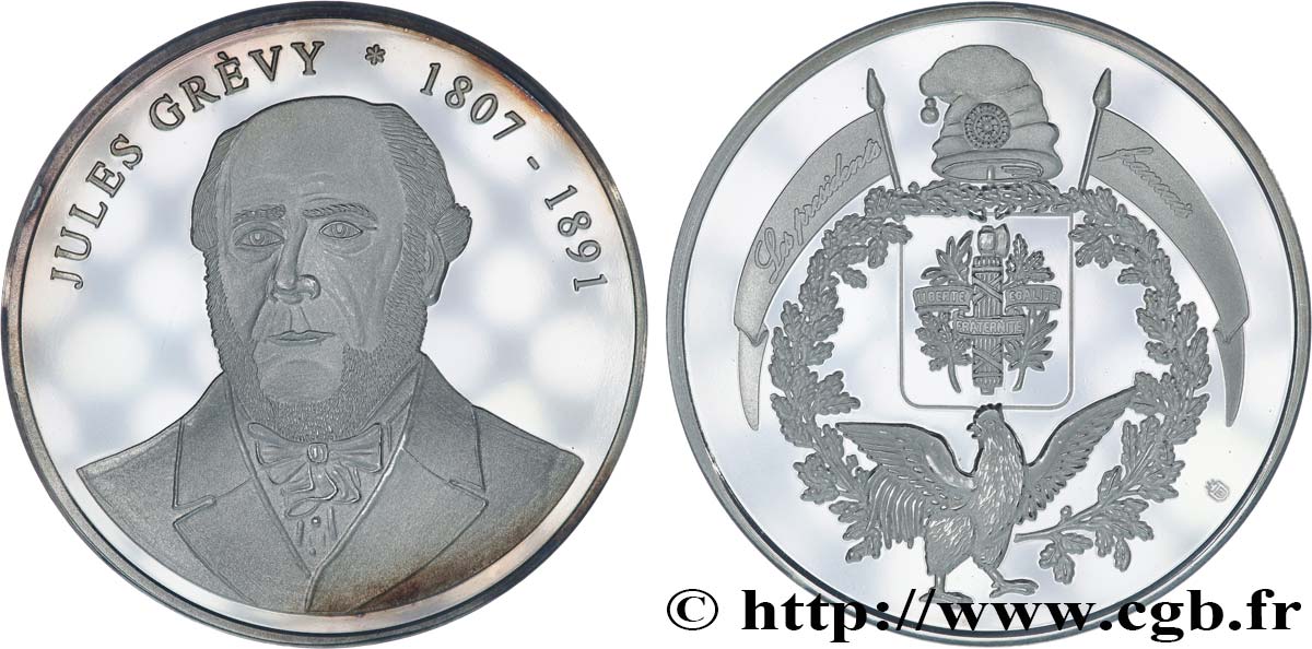 III REPUBLIC Médaille, Jules Grévy, président de la République AU