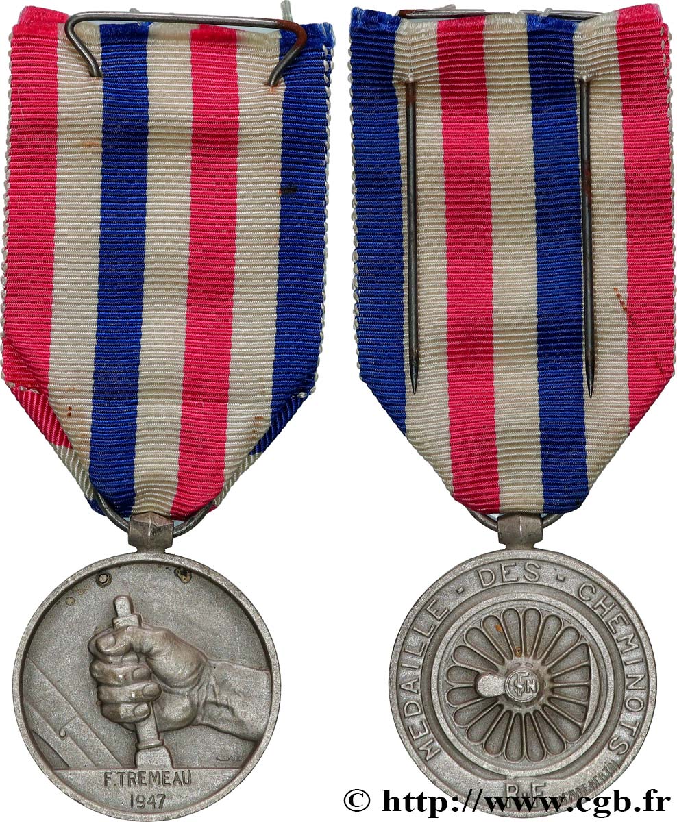 QUATRIÈME RÉPUBLIQUE Médaille des cheminots TTB+