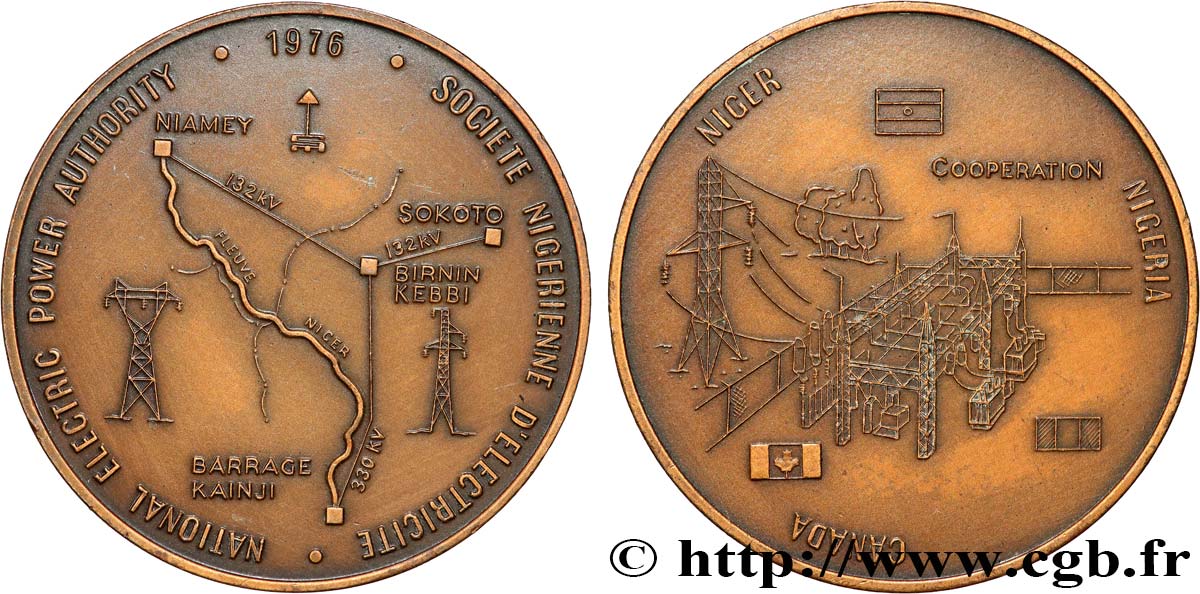 CANADA Médaille, Société nigérienne d’électricité TTB+