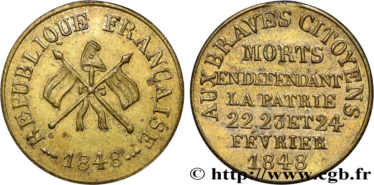 DEUXIÈME RÉPUBLIQUE Médaille, Journées de février TTB+