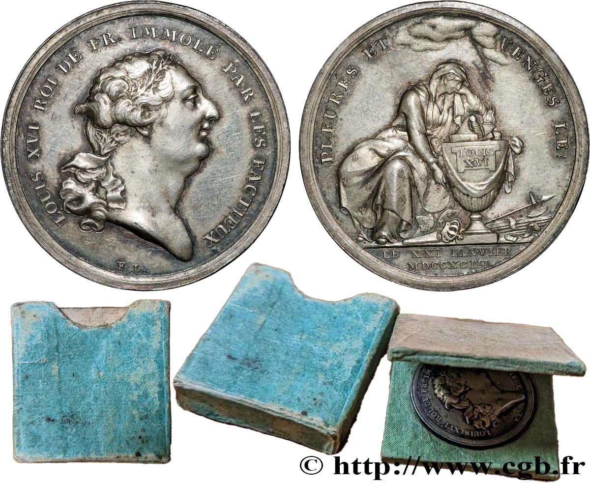 LOUIS XVI Médaille dénonçant la mort du roi le 21 janvier 1793 AU
