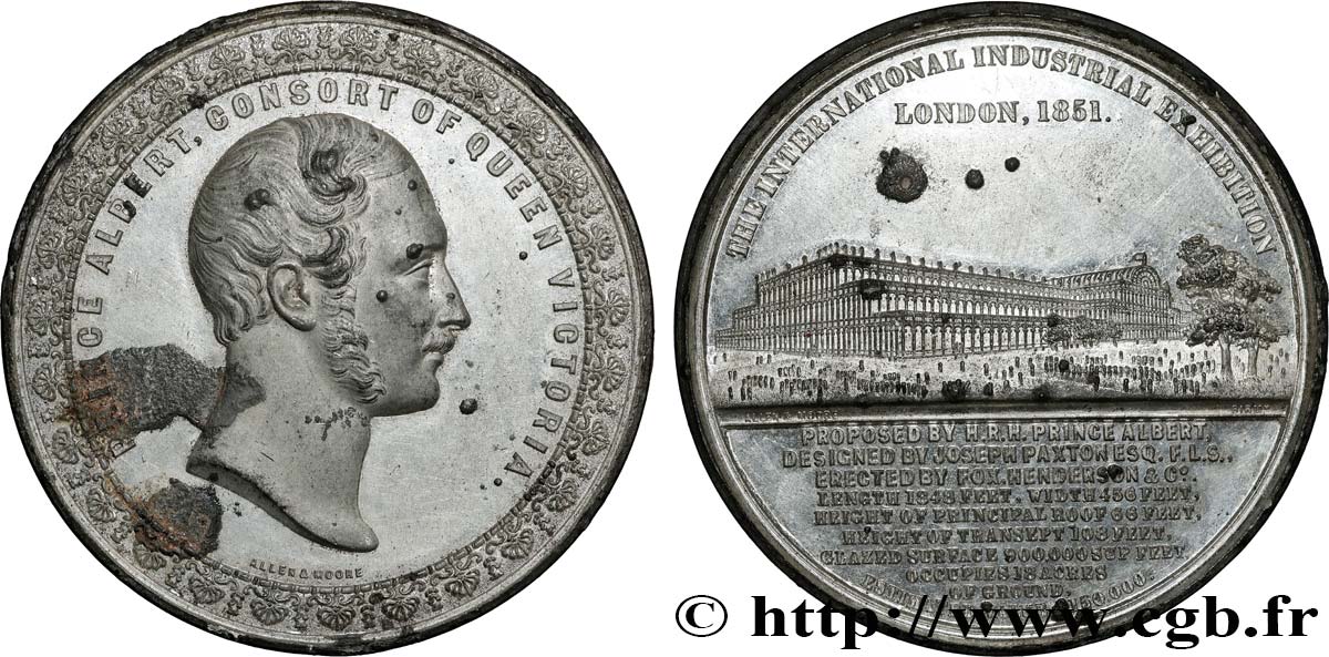 GRAN BRETAGNA - VICTORIA Médaille du Crystal Palace - Prince Albert q.SPL