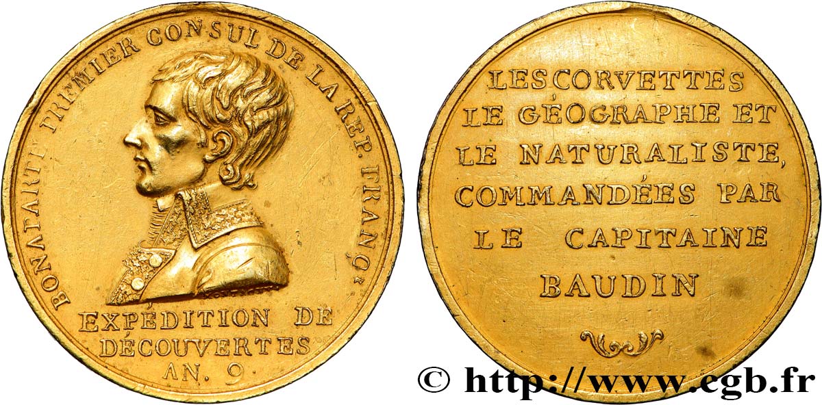 CONSULAT Médaille, Expédition du capitaine Nicolas Baudin TTB