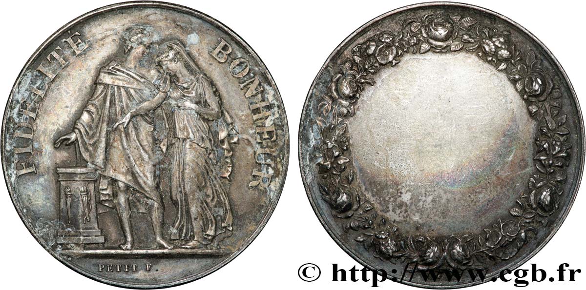 AMOUR ET MARIAGE Médaille de mariage, Fidélité et Bonheur SS