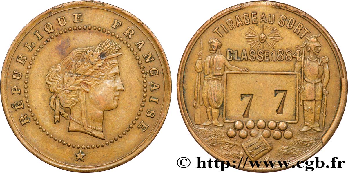 TROISIÈME RÉPUBLIQUE Médaille, tirage au sort TTB