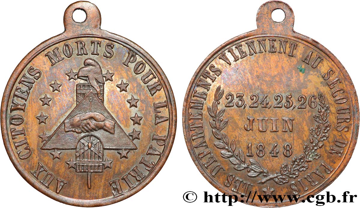 DEUXIÈME RÉPUBLIQUE Médaille, Journées de février AU