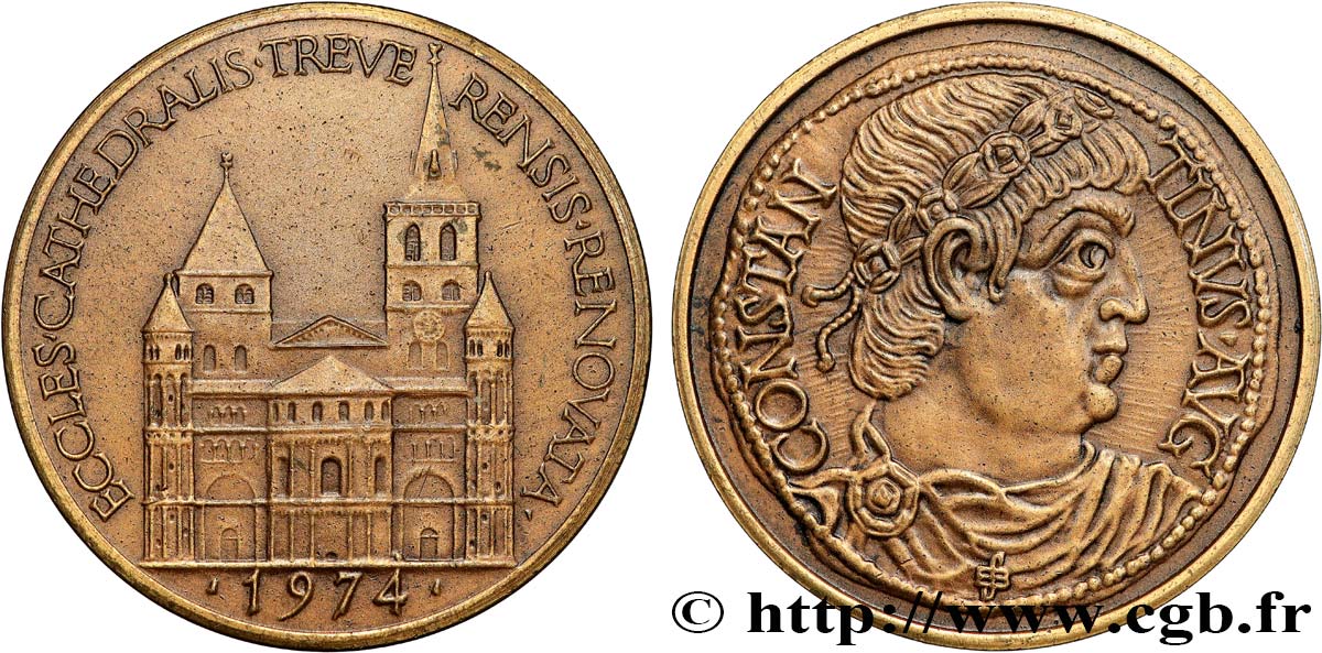 GERMANY Médaille, Constantin et la cathédrale de Trèves AU