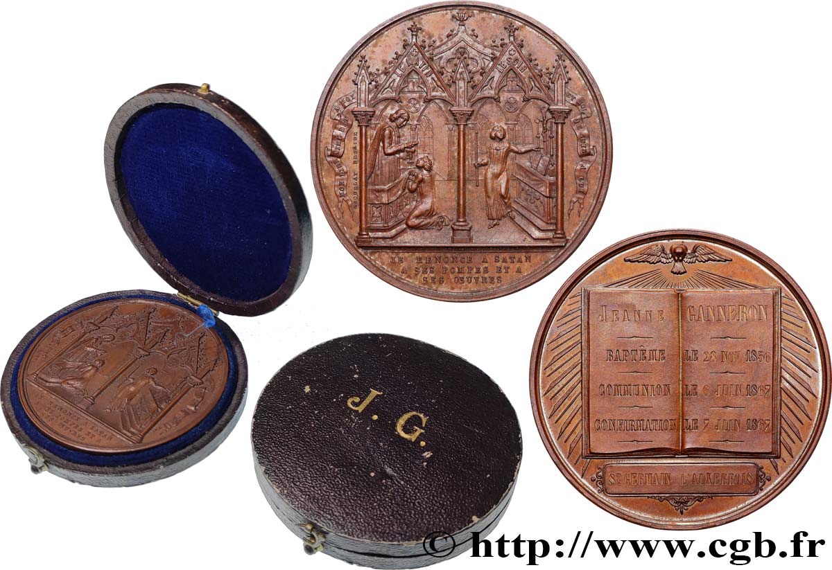 MÉDAILLES RELIGIEUSES Médaille de Baptême, Communion et Confirmation AU/AU