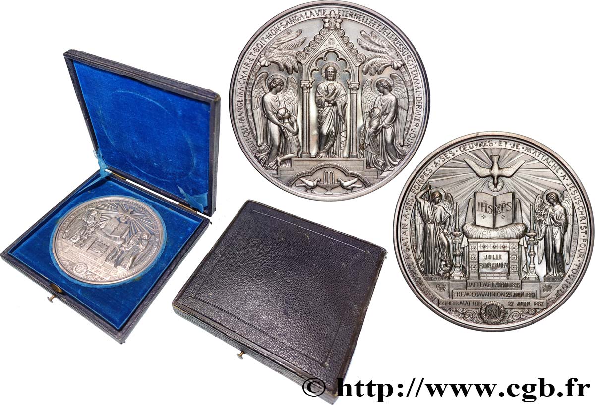 SEGUNDO IMPERIO FRANCES Médaille de Baptême, Communion et Confirmation SC
