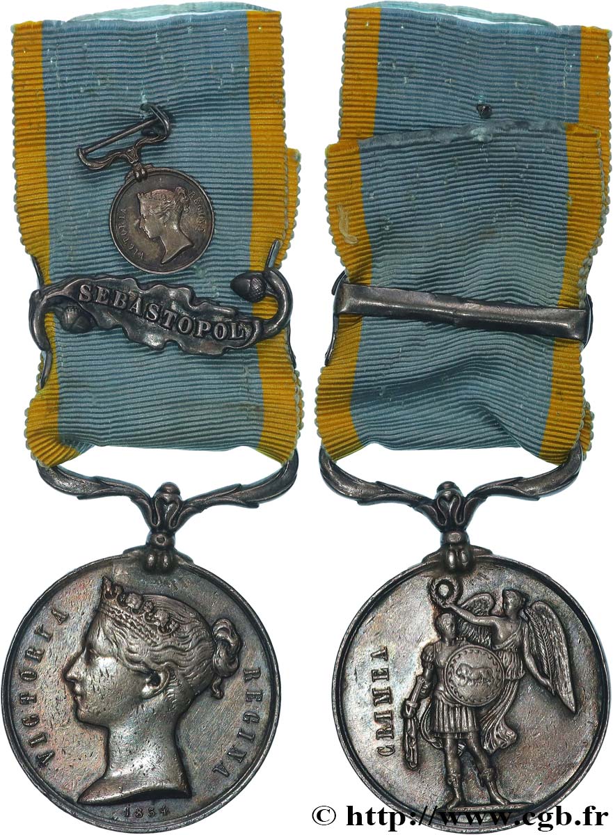 GRANDE BRETAGNE - VICTORIA Médaille de Crimée et sa miniature TB+