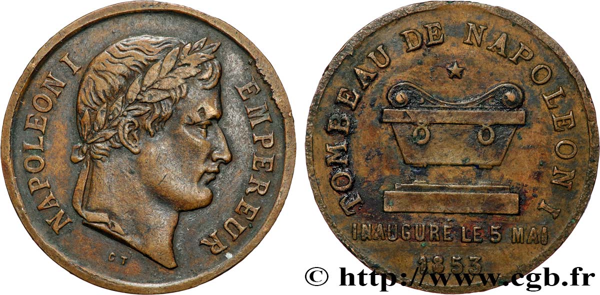 SECOND EMPIRE Médaillette, Inauguration du tombeau de Napoléon Ier TTB