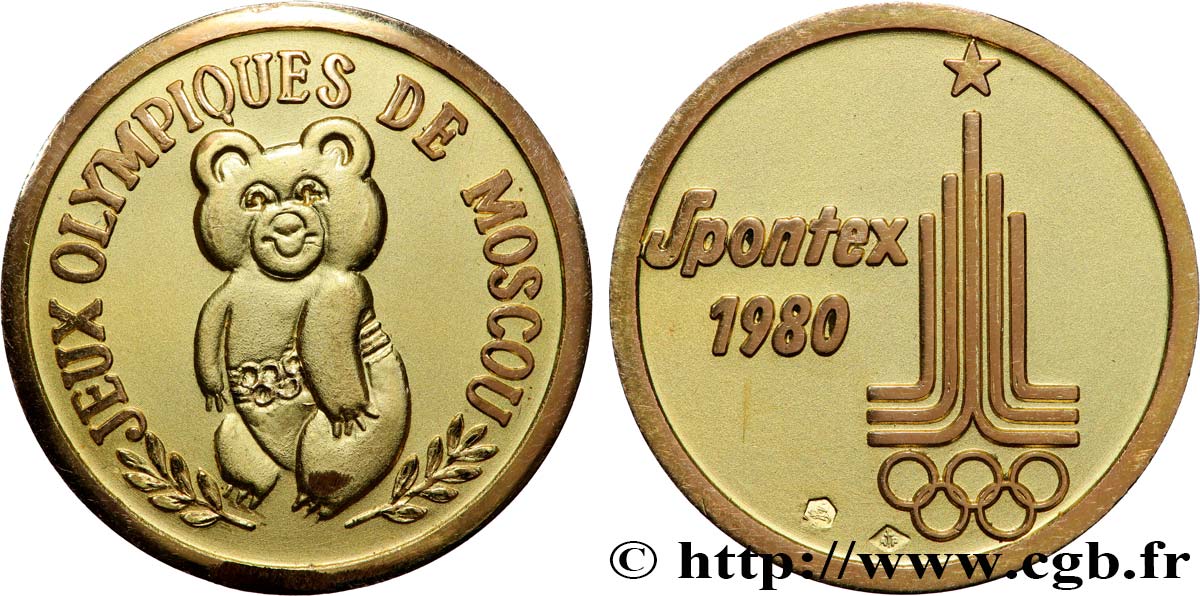 RUSSLAND Médaille, SPONTEX, Jeux Olympiques de Moscou VZ