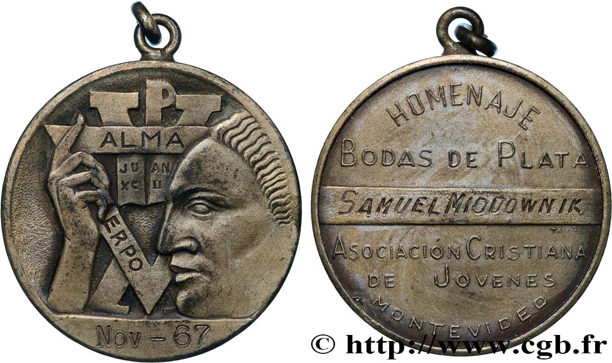 URUGUAY Médaille, Noces d’argent XF