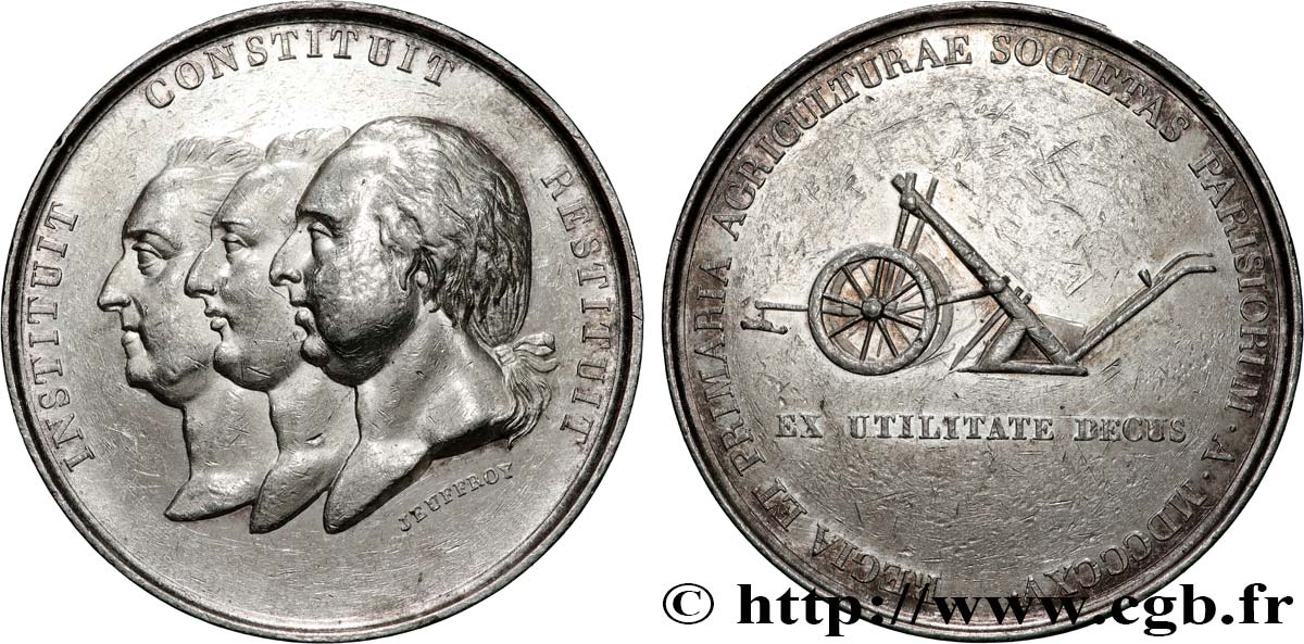 LUDWIG XVIII Médaille, Société parisienne d’agriculture SS