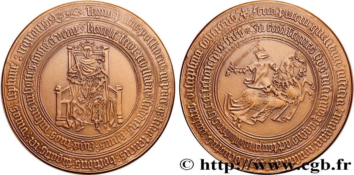 CHARLES VII  THE WELL SERVED  Médaille, L’expulsion des anglais, refrappe VZ