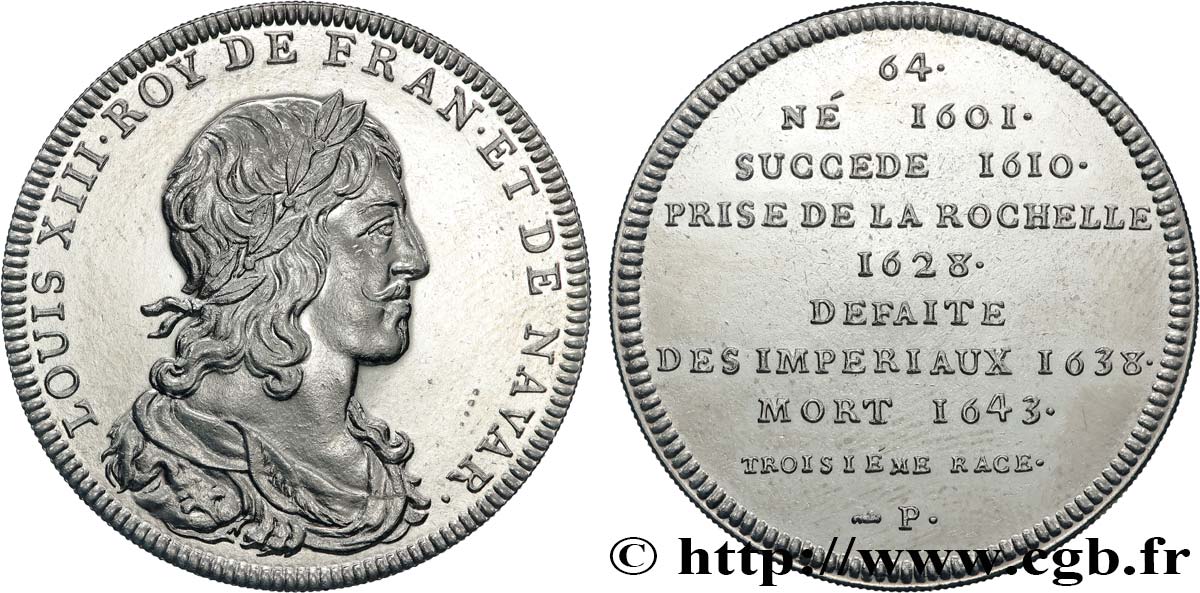 SÉRIE MÉTALLIQUE DES ROIS DE FRANCE Médaille, Louis XIII SUP