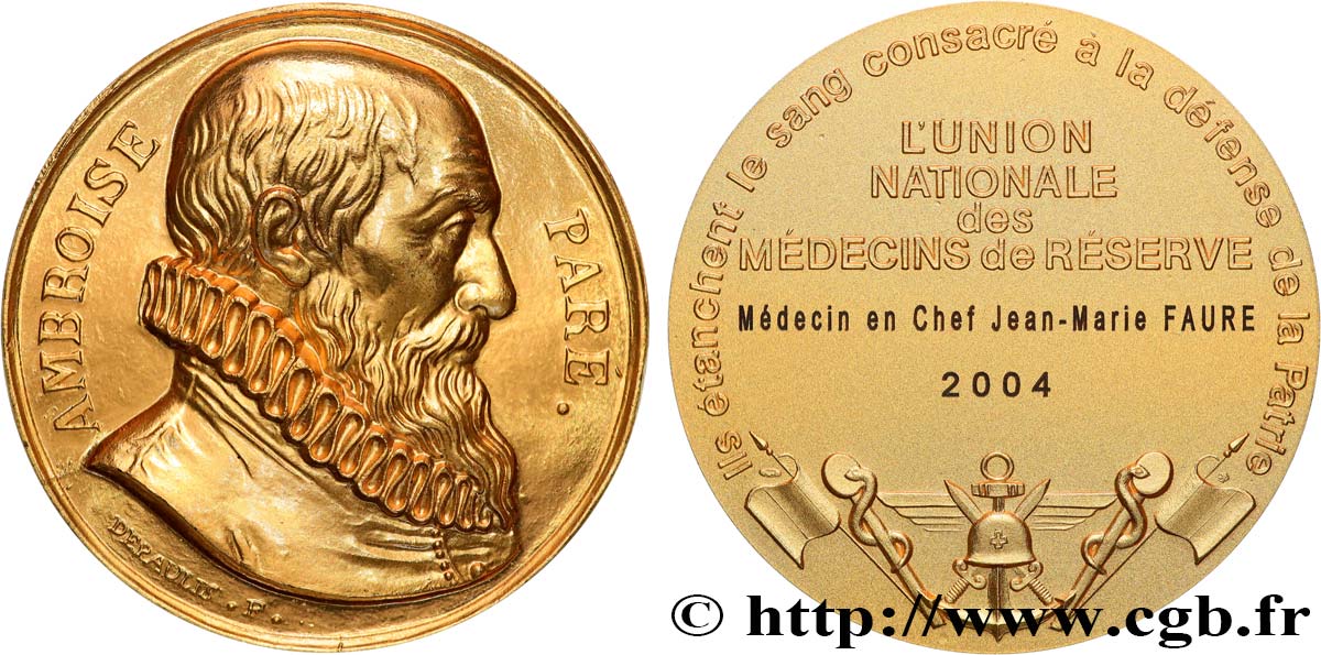 MÉDECINE - SOCIÉTÉS MÉDICALES - MÉDECINS/CHIRURGIENS - ASSISTANCE PUBLIQUE Médaille, Ambroise Paré, Union Nationale des Médecins Réservistes SUP