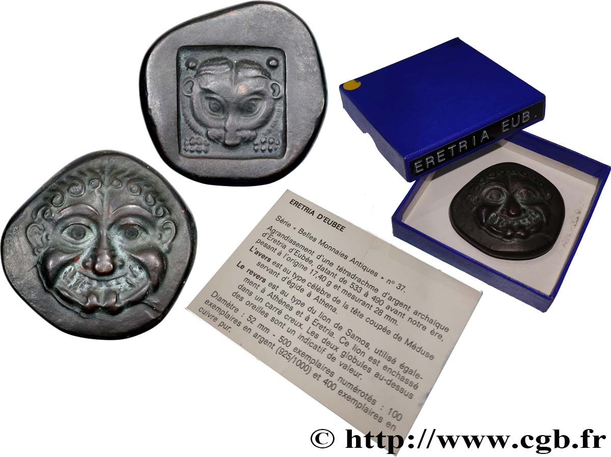 SICILY - LEONTINOI Médaille, Reproduction du Tétradrachme d’Eretria d’Eubée n°160 AU